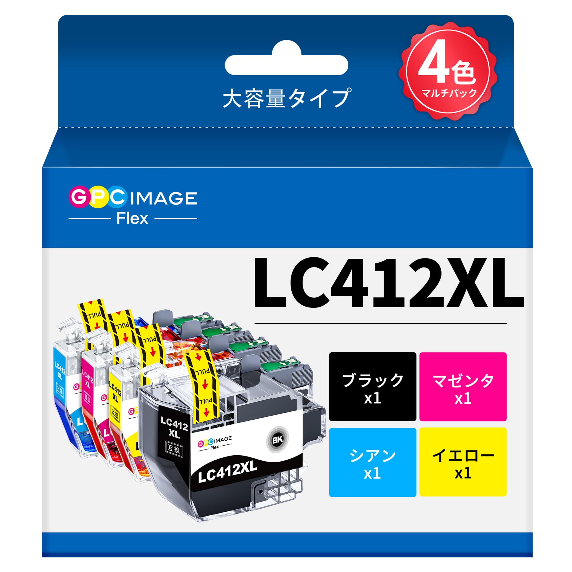 【新品】brother LC412XL-4PK Amazon.co.jp: GPC Image Flex LC412XL 4本セット 互換インク